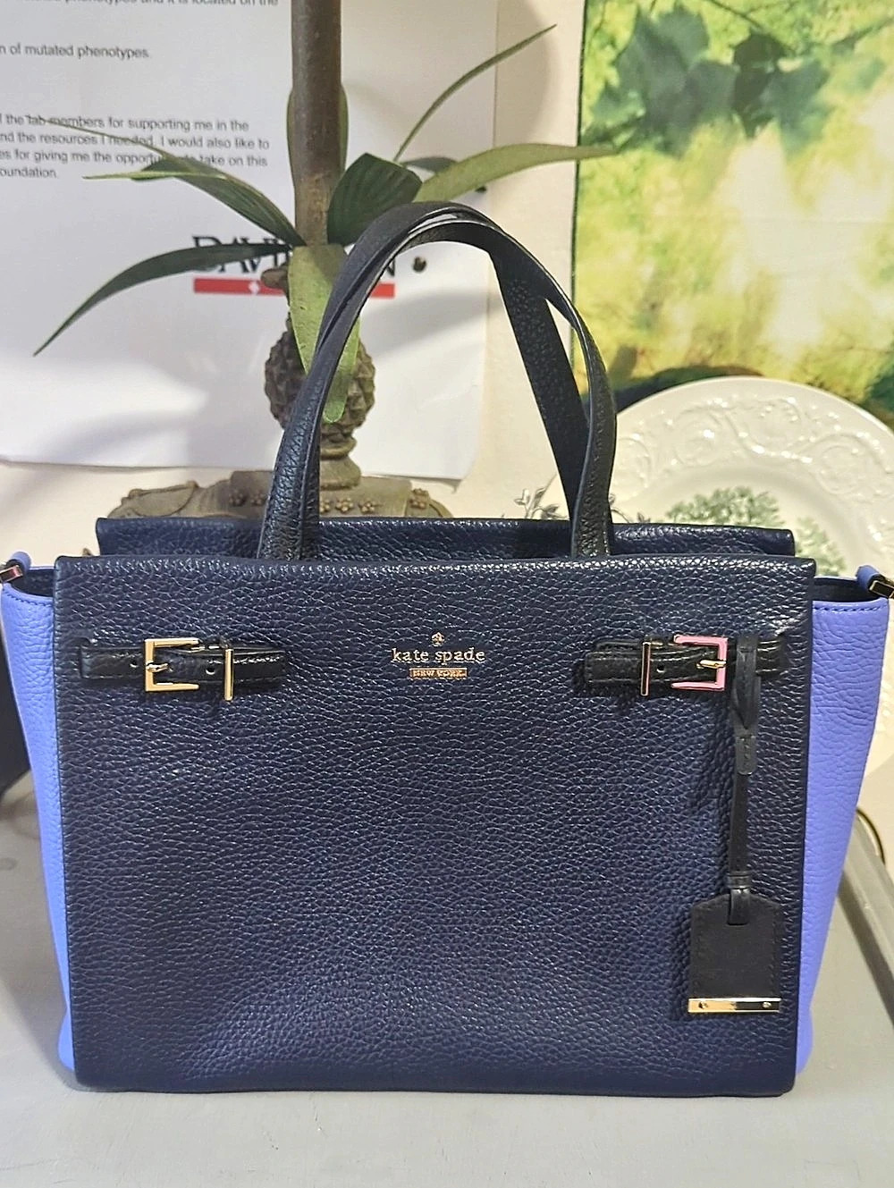 Kate Spade Blue & Purple Tote Like New